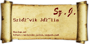 Szlávik Júlia névjegykártya