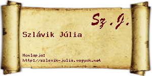 Szlávik Júlia névjegykártya