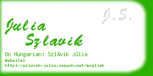julia szlavik business card